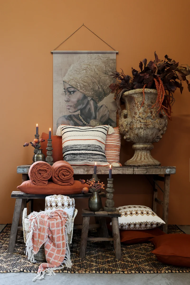Chic Antique Aix Plaid Terracotta