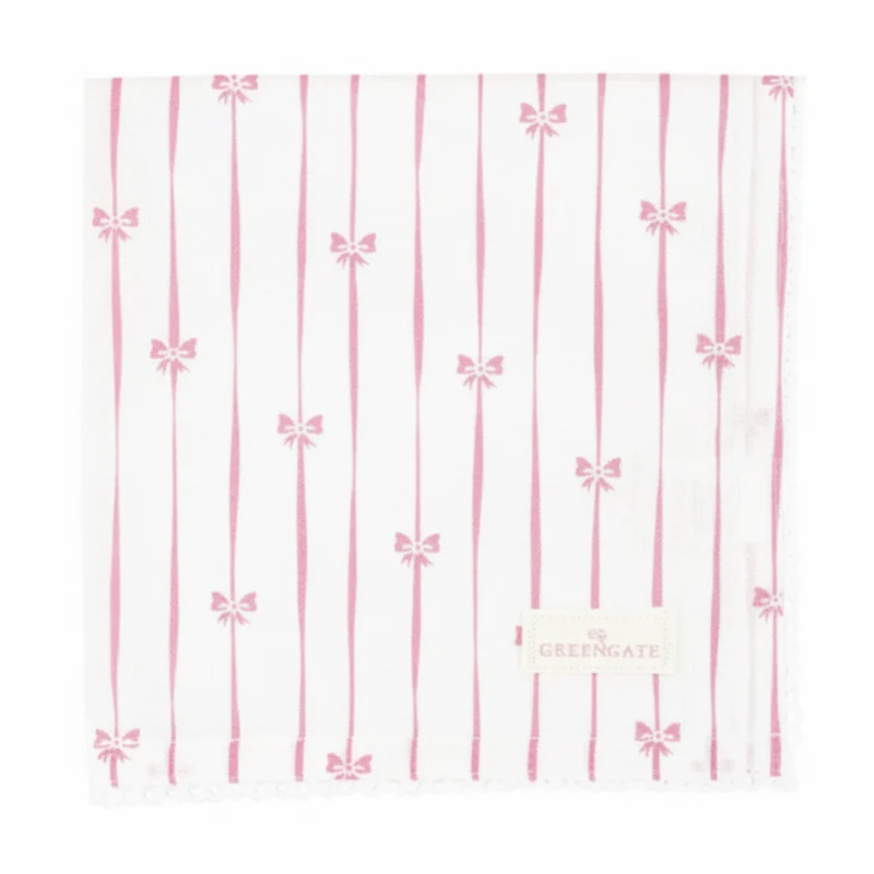 GreenGate Stoffserviette Dolobella Rosa mit Spitze 40x40 cm