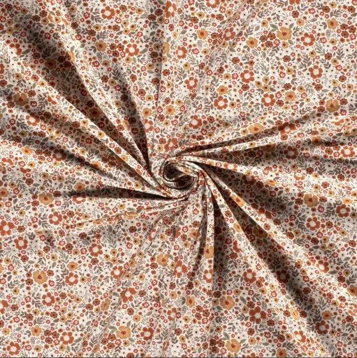 Baumwolljersey Blumen terra *Ab 50cm