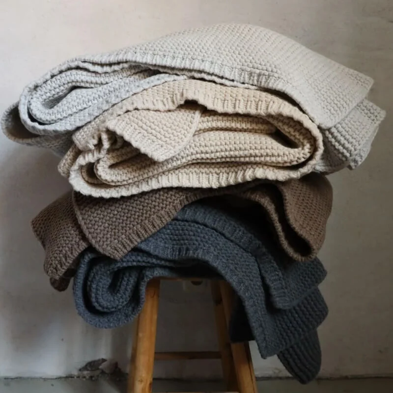 Dickgestrickte Plaid Decke York