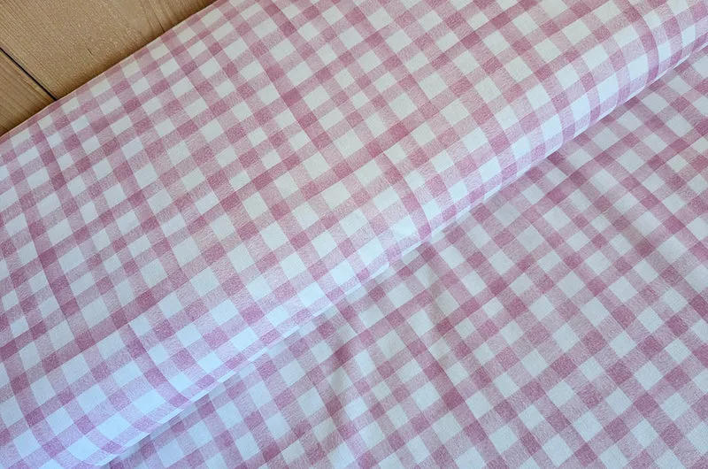Baumwolle digital bedruckt Karo rosa *Ab 50cm