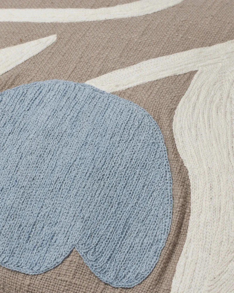 Kissenbezug Dora - Taupe/Hellblau (50 x 50 cm)