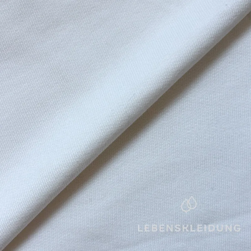 Bio Sweat Stoff gerauht - Weiß ohne optische Aufheller — ganze Rolle (40 m)