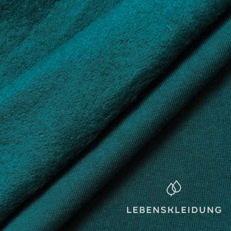 Bio Sweat Stoff gerauht - Teal