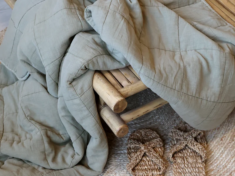 Chic Antique Vintage Quilt Französisch Grün