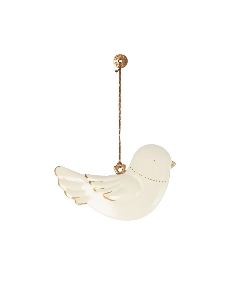 Metallornament Vogel – Weiß