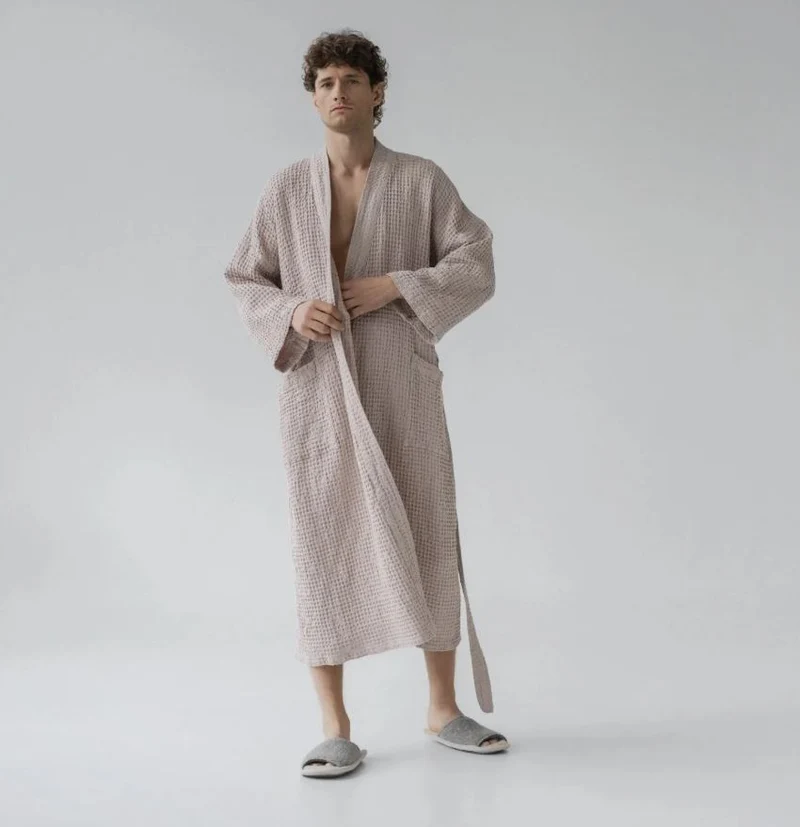 Weicher Waffelpiqué-Bademantel
