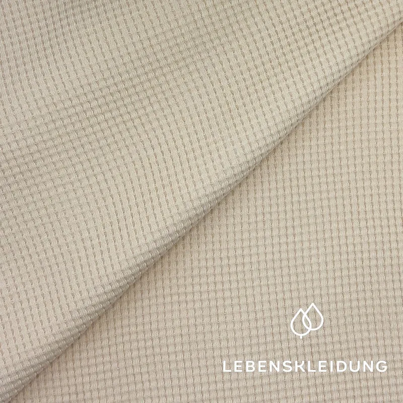 Re-Life Waffelstrick Stoff White Cap Grey