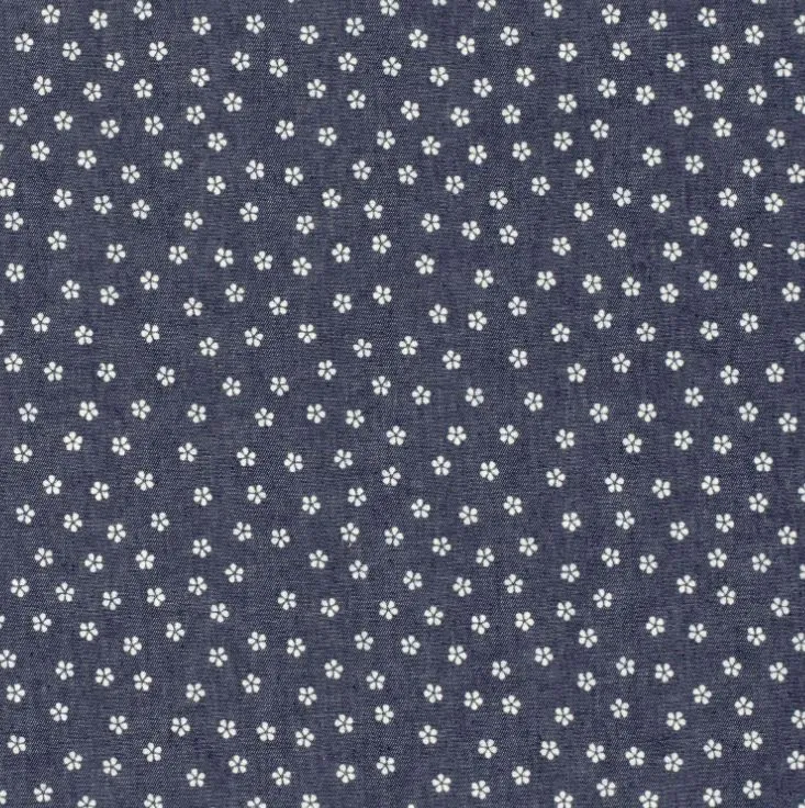 Jeansstoff leicht Blumen *Ab 50cm