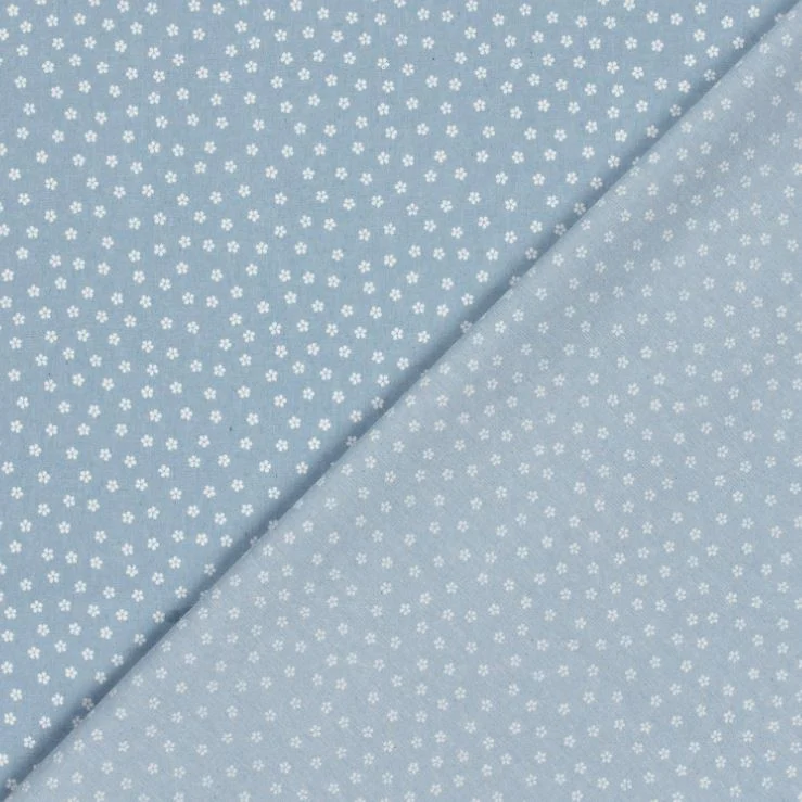 Jeansstoff leicht Blumen *Ab 50cm