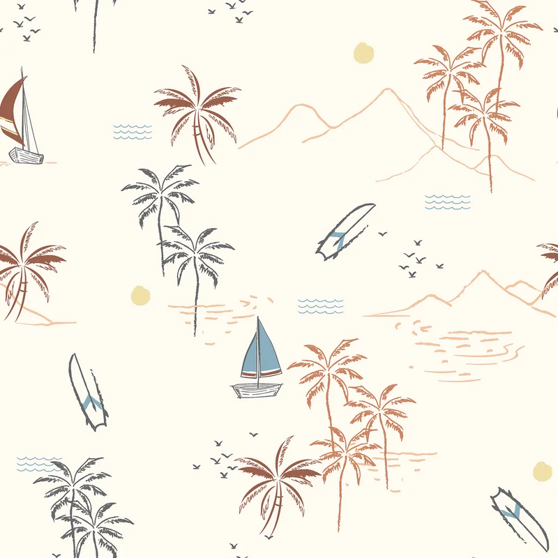 Baumwolljersey Insel creme *Ab 50cm