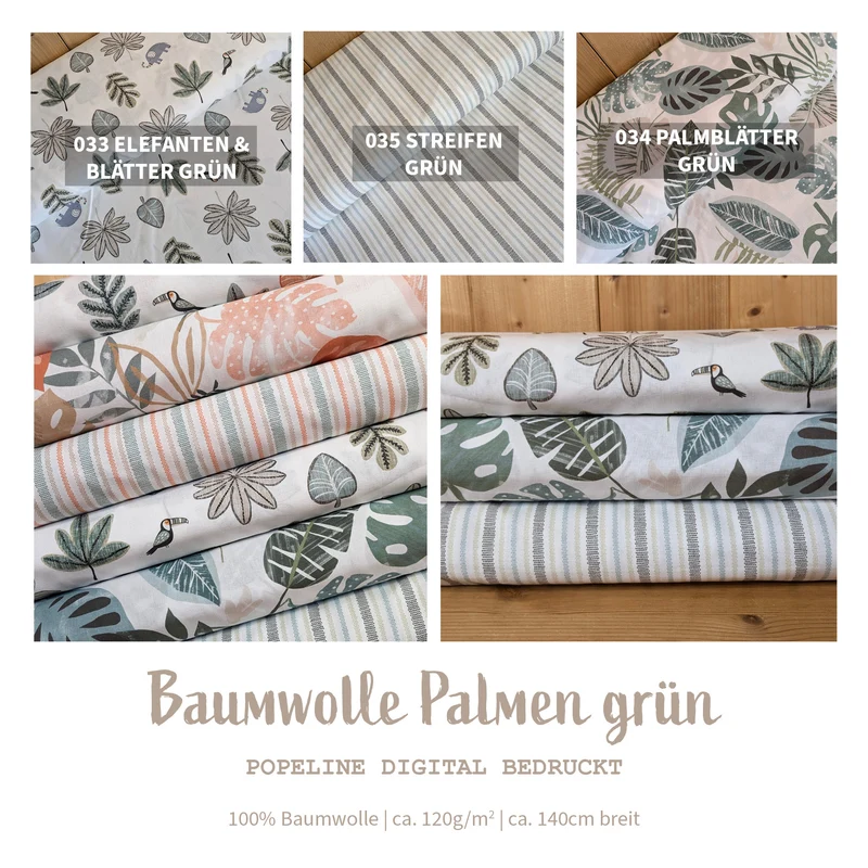 Baumwolle digital bedruckt Dschungel Blätter *Ab 50cm