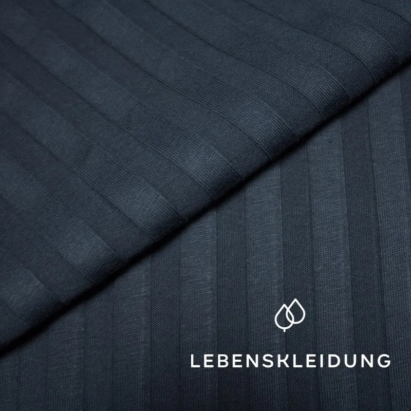 Bio Rippenjersey breit - Navy - komplette Originalrollen