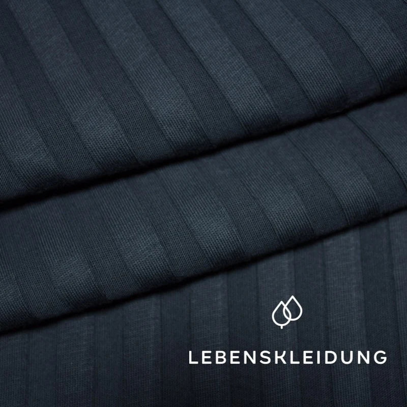 Bio Rippenjersey breit - Navy - komplette Originalrollen