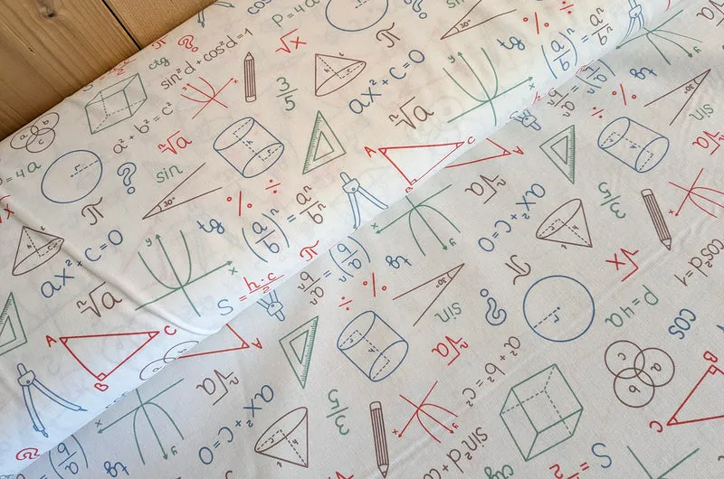 Baumwolle digital bedruckt Mathematik *Ab 50cm