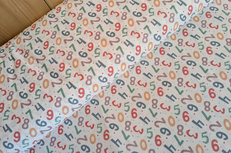 Baumwolle digital bedruckt bunte Zahlen *Ab 50cm