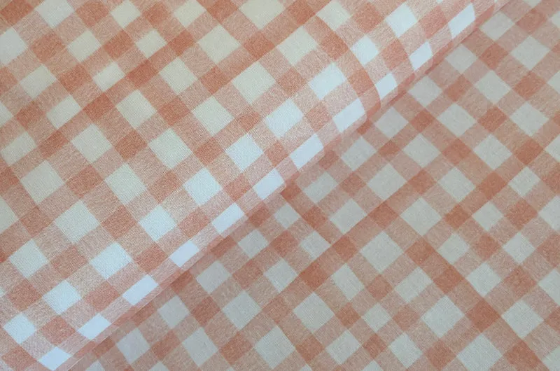 Baumwolle digital bedruckt Karo apricot *Ab 50cm