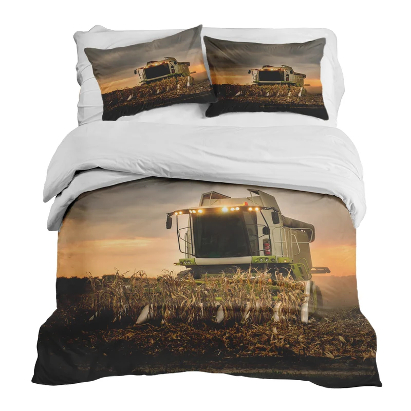 Therapiedecken Bettwäschen Set Braun Dreschmaschine