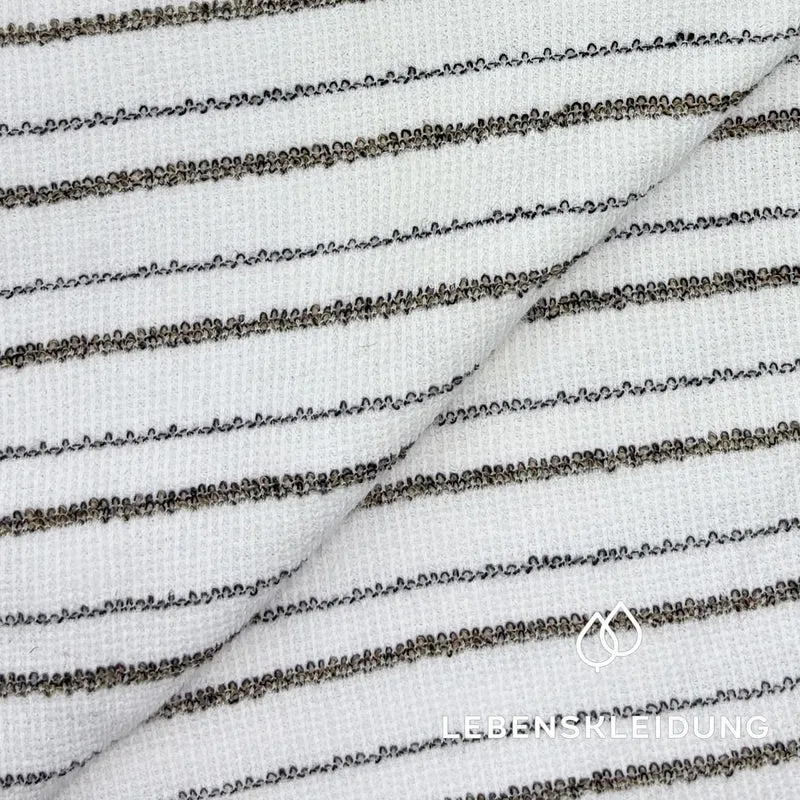 Re-Life Frottee Strickstoff gestreift White Brown - komplette Originalrollen