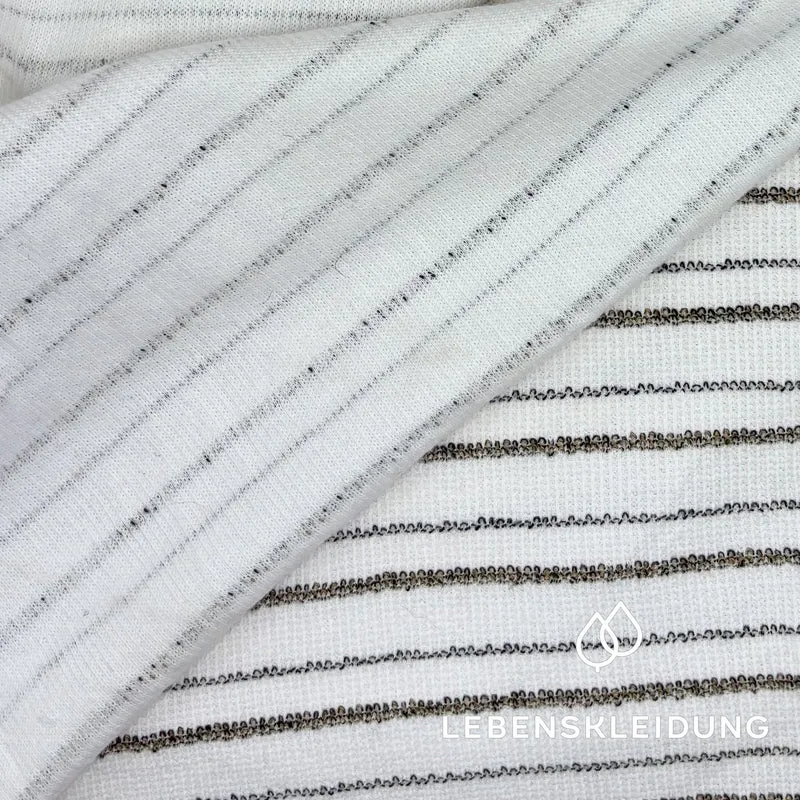 Re-Life Frottee Strickstoff gestreift White Brown - komplette Originalrollen