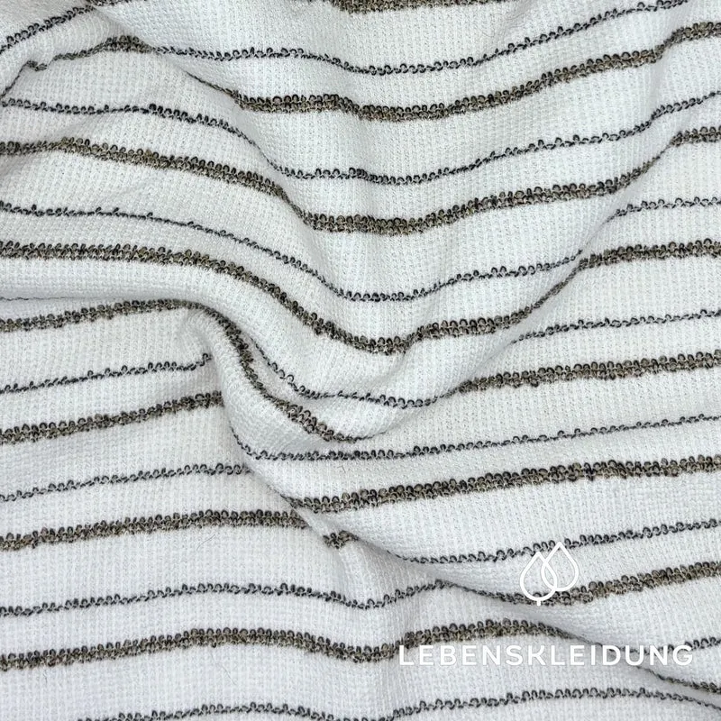 Re-Life Frottee Strickstoff gestreift White Brown - komplette Originalrollen