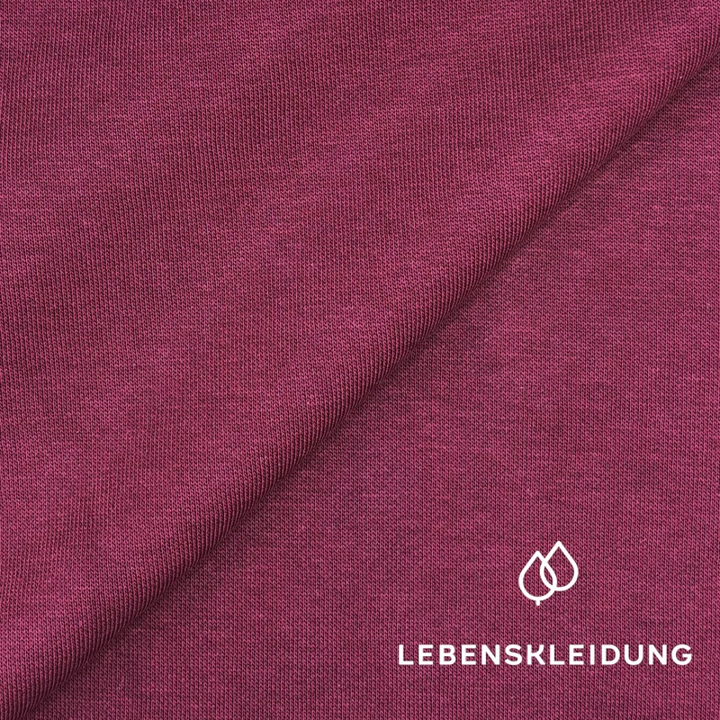 Re-Life Sweatstoff Baumwolle & recyceltes Polyester Merlot