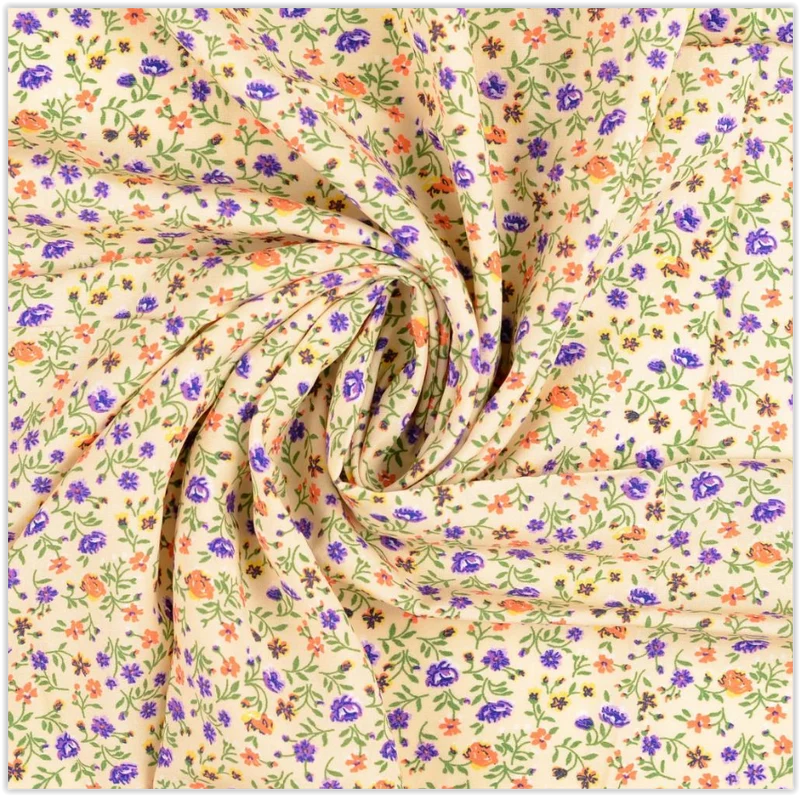 Viskose Blumen lila-orange *Ab 50 cm