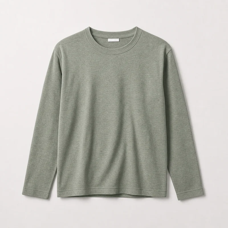 Re-Life Interlock Stoff Khaki Melange