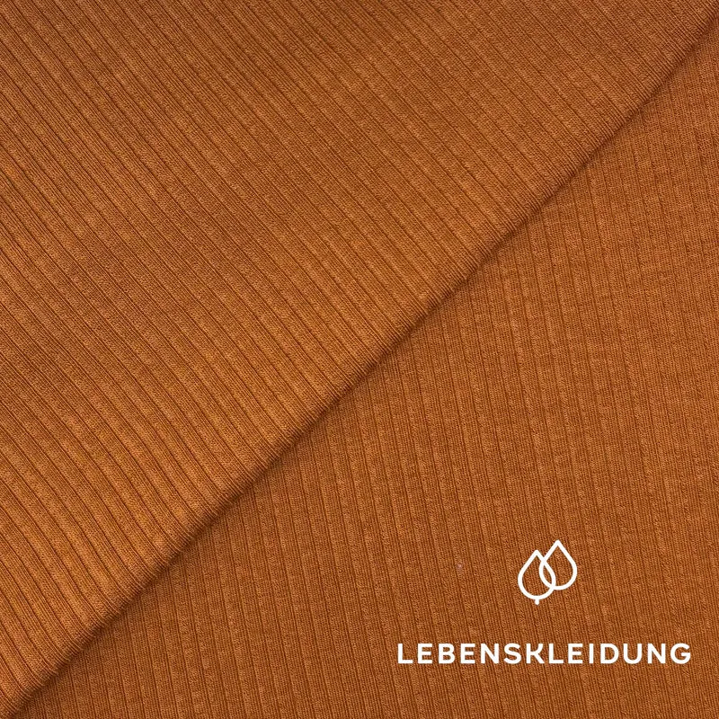 Re-Life Rib Stretch Jersey aus Lyocell & Bio Baumwolle Toffee