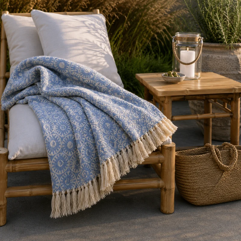 Chic Antique Aix Plaid Ocean