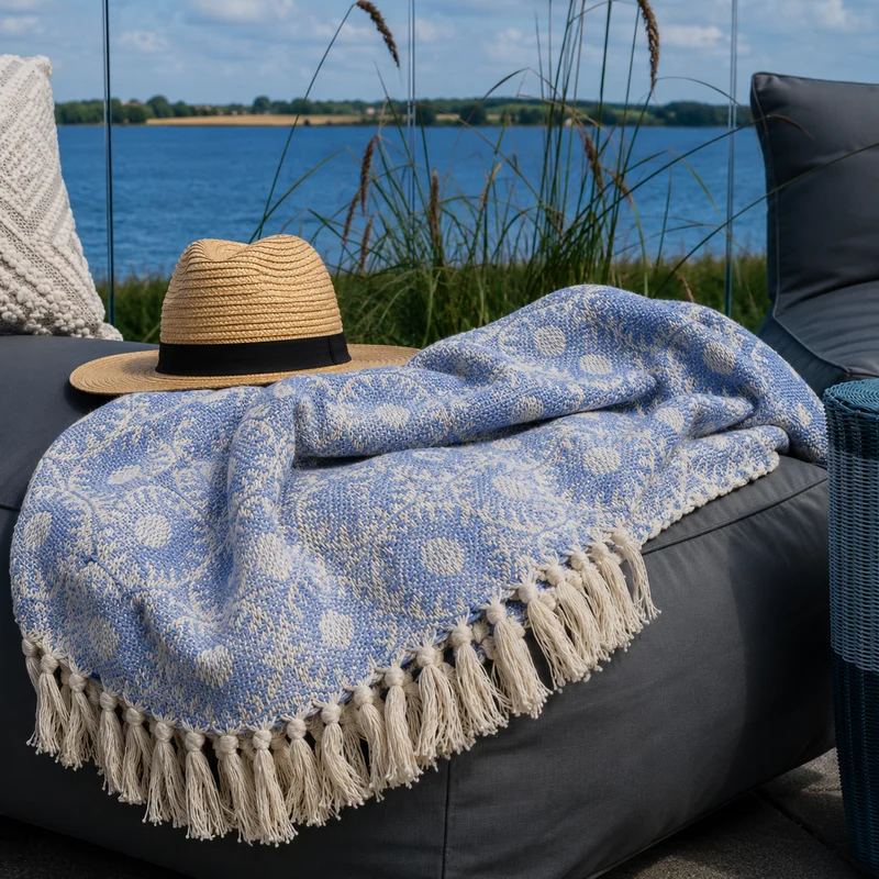 Chic Antique Aix Plaid Ocean