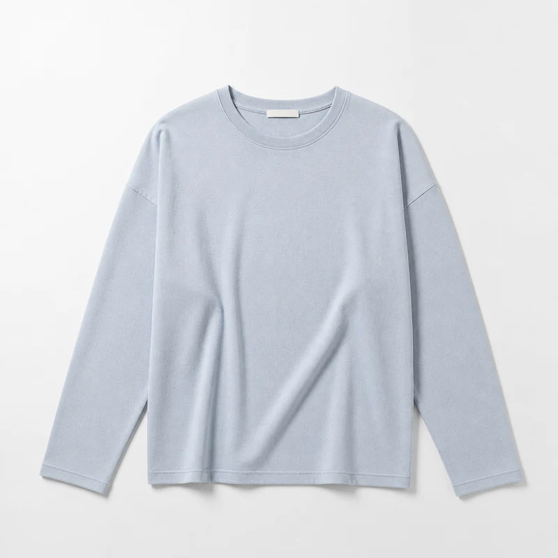 Re-Life Sweatstoff Baumwolle & recyceltes Polyester Cloud Blue