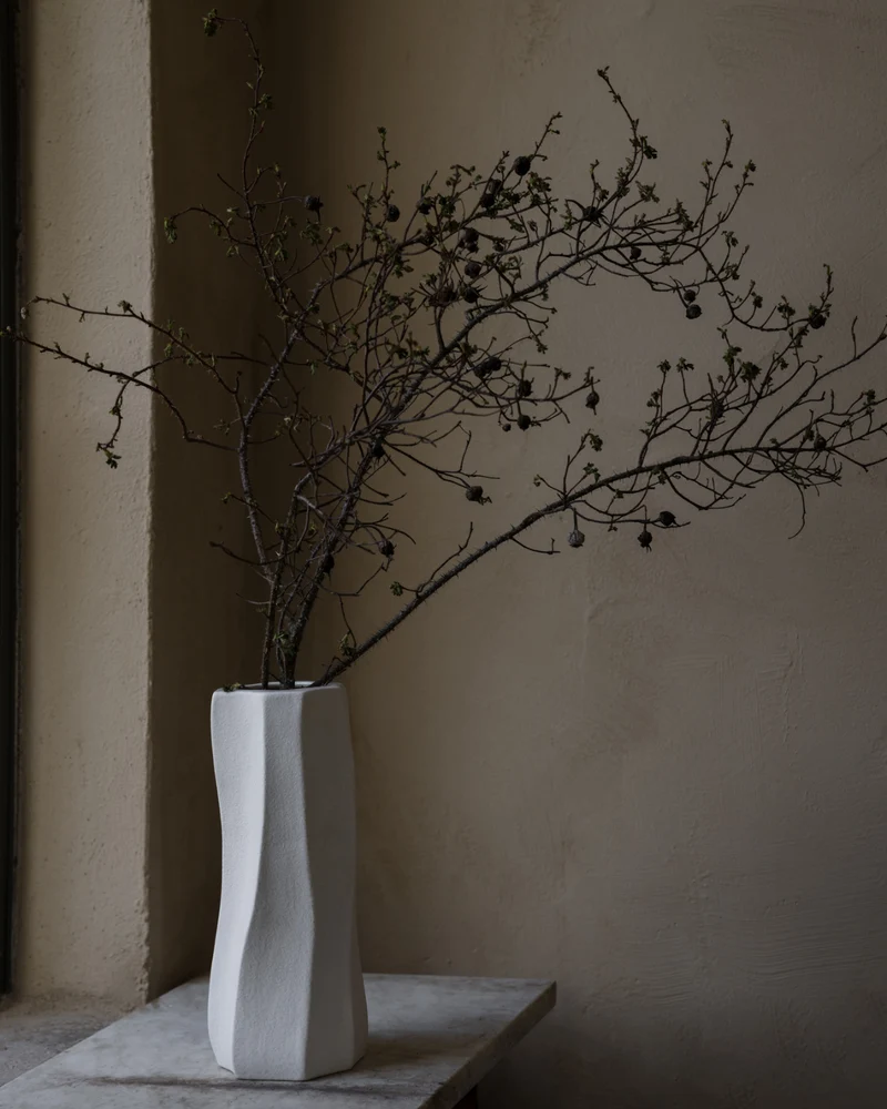 Steingut Vase - Naturweiß (31 cm)