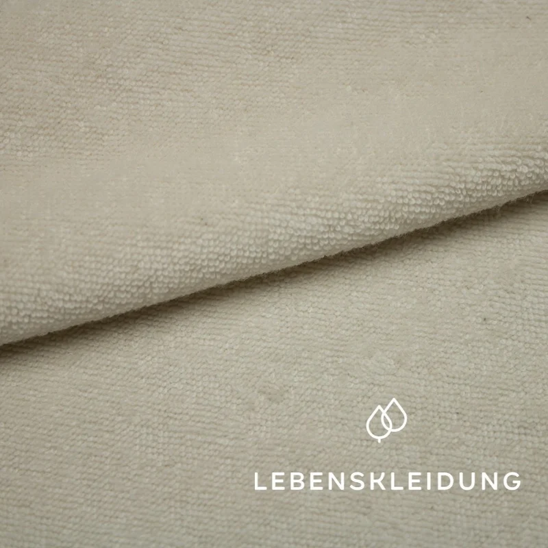 Bio Strickfrotté Stoff ungerauht - Ecru