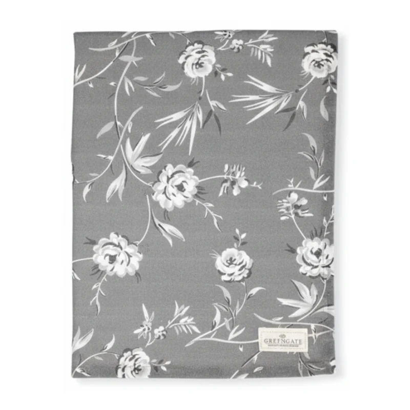 GreenGate Stoffserviette Aslaug Grau mit floralem Muster