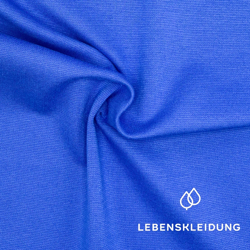 Re-Life Performance Interlock Stoff mit Ecovero Azure Blue