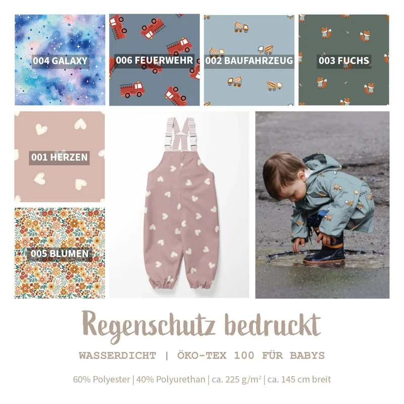 Regenstoff wasserdicht bedruckt *Ab 50cm
