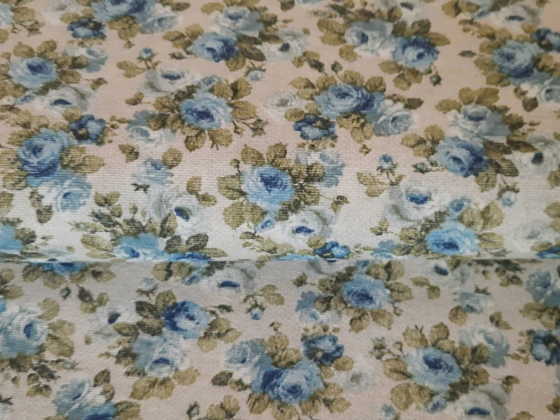 Dekostoff Rosen blau *Ab 50cm