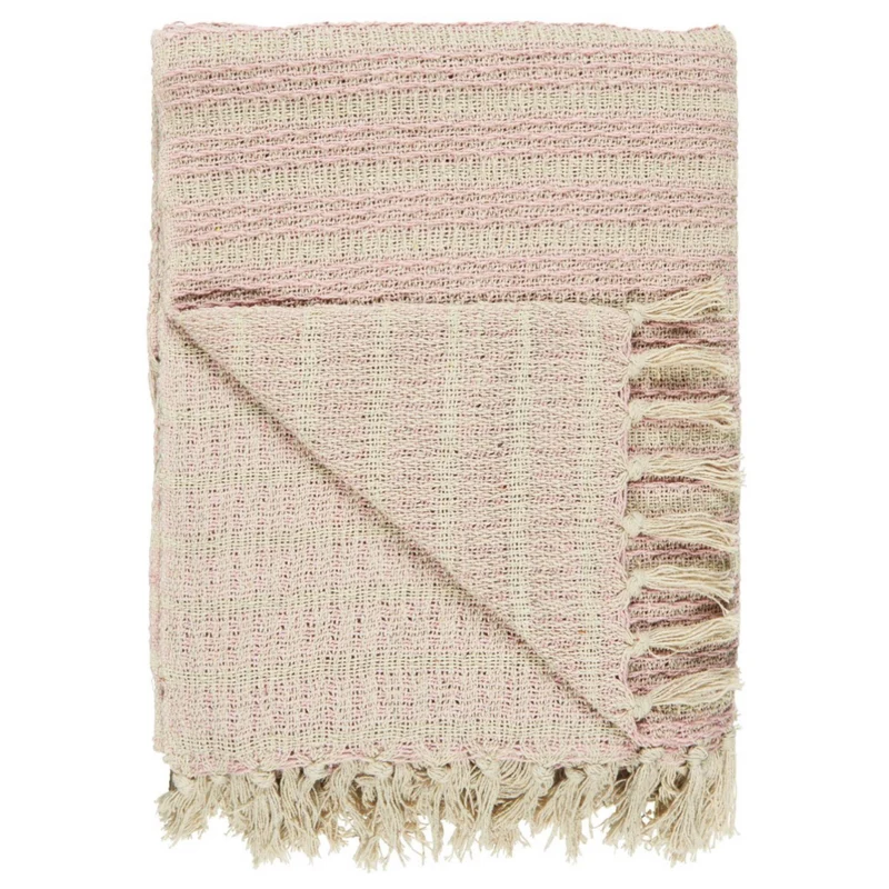 Ib Laursen Plaid Creme/Hellrosa mit Streifenmuster