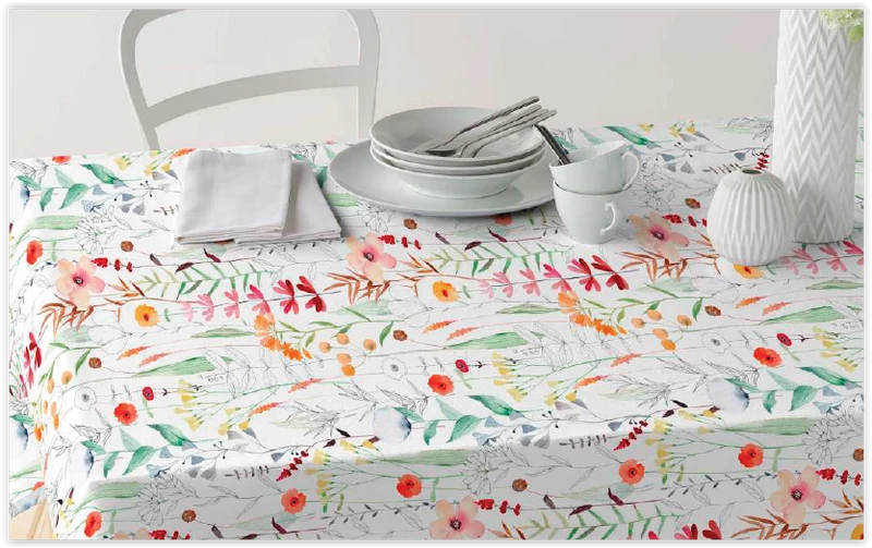 Tischdeckenstoff - Wilde Blumen * Ab 50 cm