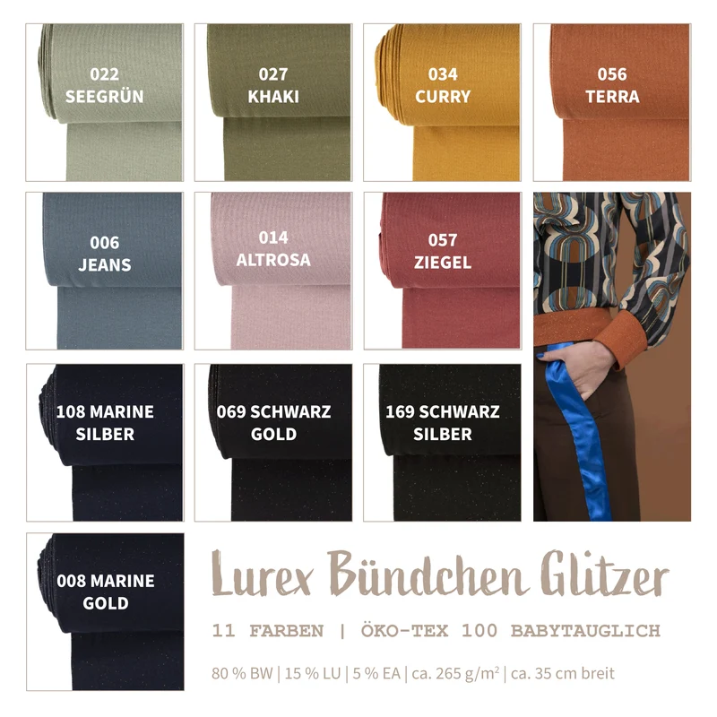 Bündchen mit Lurex Glitzer * Ab 25 cm