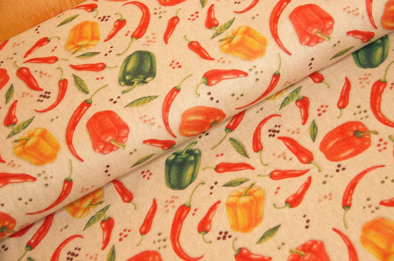 Dekostoff Halbpanama Paprika & Chili * Ab 50 cm