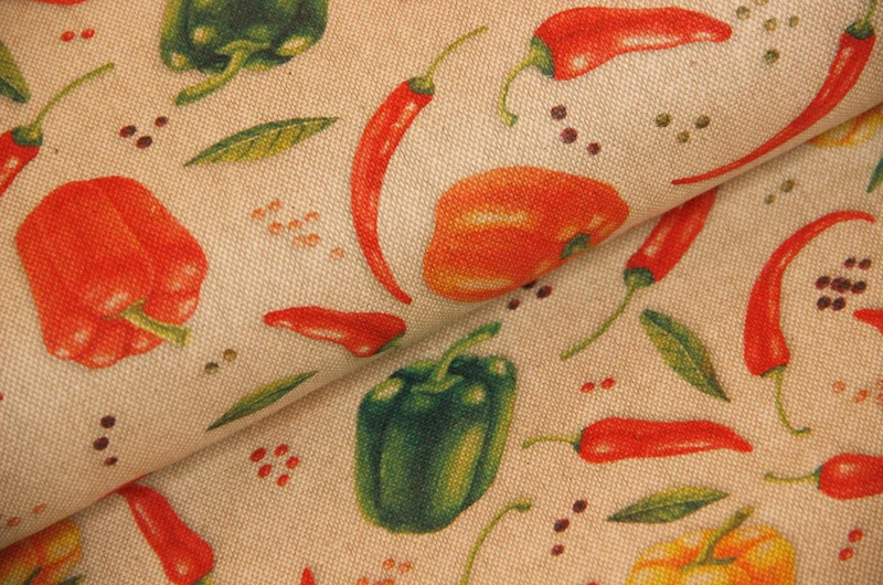 Dekostoff Halbpanama Paprika & Chili * Ab 50 cm
