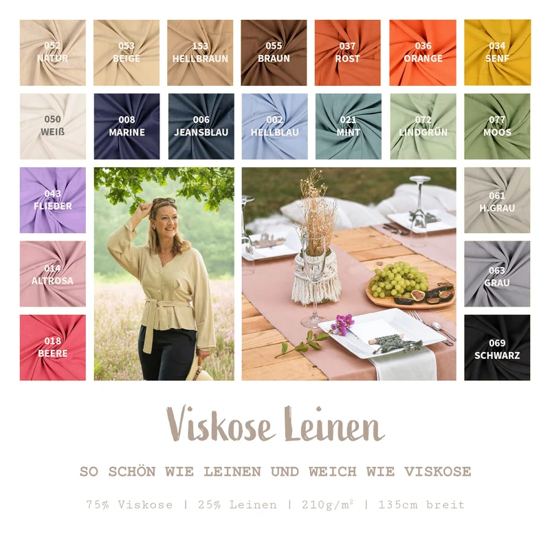 Viskose Leinen * Ab 50 cm