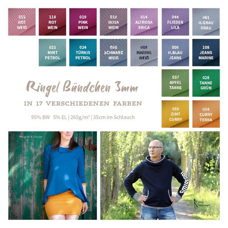 Ringelbündchen ca. 3 mm *Ab 25 cm