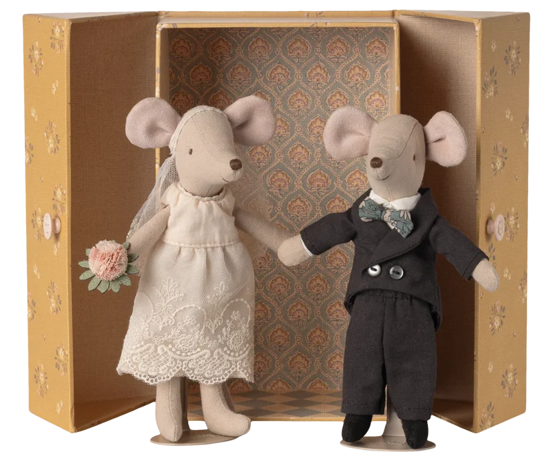 Hochzeitsmäuse Paar in Box – Mama & Papa