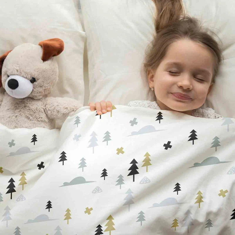 Therapiedecken Bettwäschen Set grauer Wald