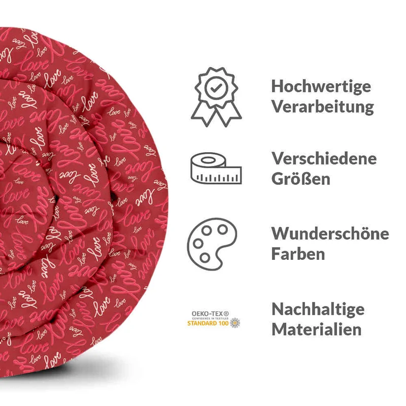 Therapiedecken Bettwäschen Set Love Love Love