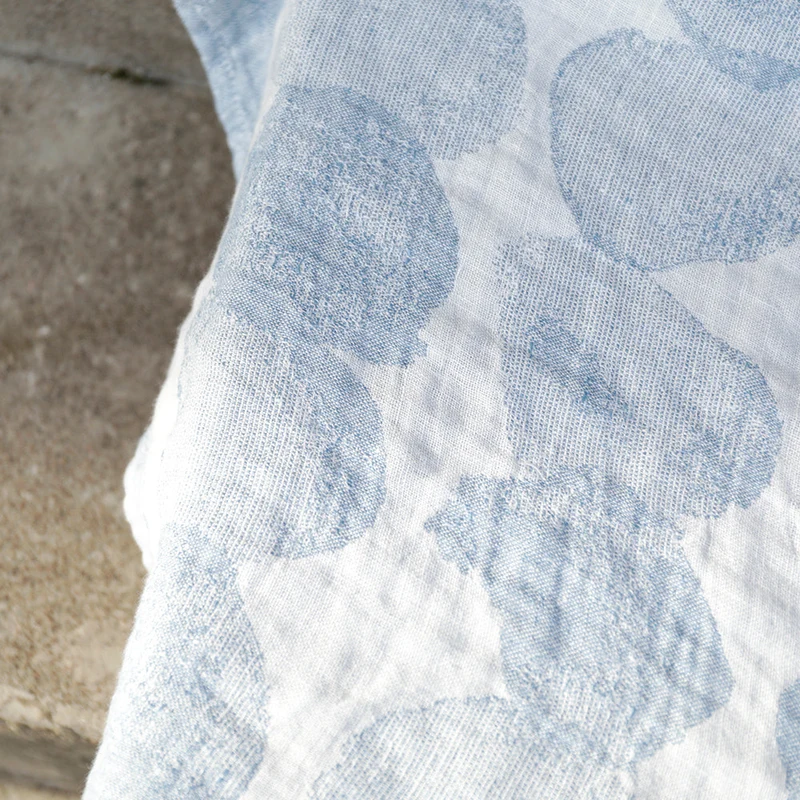 Strandtuch aus Leinen SADE - white-rainy blue (95 x 180 cm)