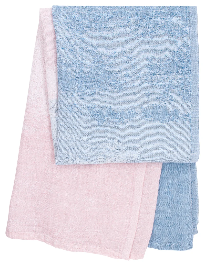 Strandtuch aus Leinen SAARI - rosé-blue (95 x 180 cm)